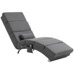 Cadeirão Relax Reclinável com 8 Pontos de Massagem e Aquecimento Lombar, 5 Modos, Comando e Bolso Lateral, Cinzento Escuro