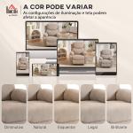 Poltrona Reclinável Manual com Tecido de Aspeto em Linho e Apoio para os Pés 85x93x105 cm Bege