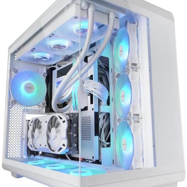 Caixa ATX MC - REV ARGB Vidro Temperado (Branco) - MARS GAMING