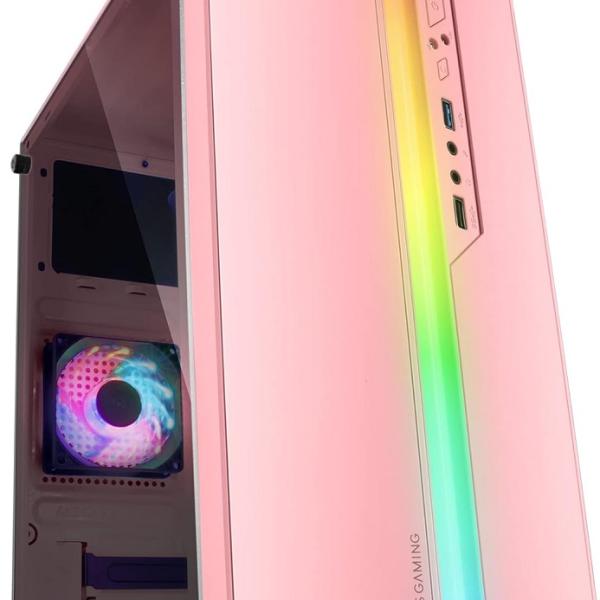 Caixa Micro - ATX MCS1P ARGB Acrilico (Rosa) - MARS GAMING
