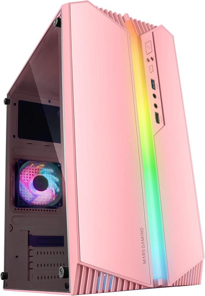 Caixa Micro - ATX MCS1P ARGB Acrilico (Rosa) - MARS GAMING