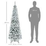 Árvore de Natal Artificial Nevada com 523 Ramos Suporte de Aço Dobrável Decoração para Casa Festas Ø74x180 cm Verde