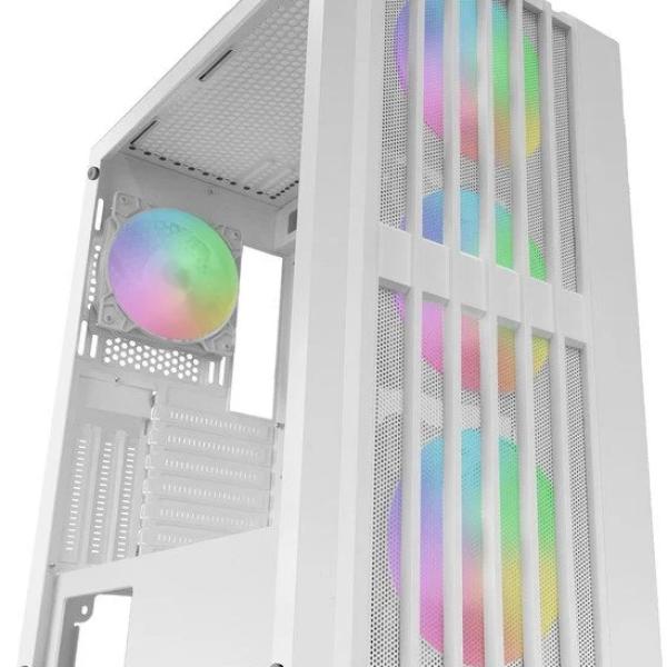 Caixa ATX MC - VAULT ARGB Vidro Temperado (Branco) - MARS GAMING