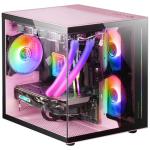 Caixa Micro - ATX MCVIEW Vidro Temperado (Rosa) - MARS GAMING
