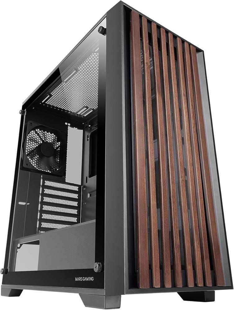 Caixa ATX MC - WOOD Midi Tower (Preto) - MARS - GAMING