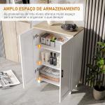 Armário de Sala de Estar Moderno Armário de Armazenamento com 2 Portas Prateleira Ajustável e Base Elevada 60x30x90 cm Branco