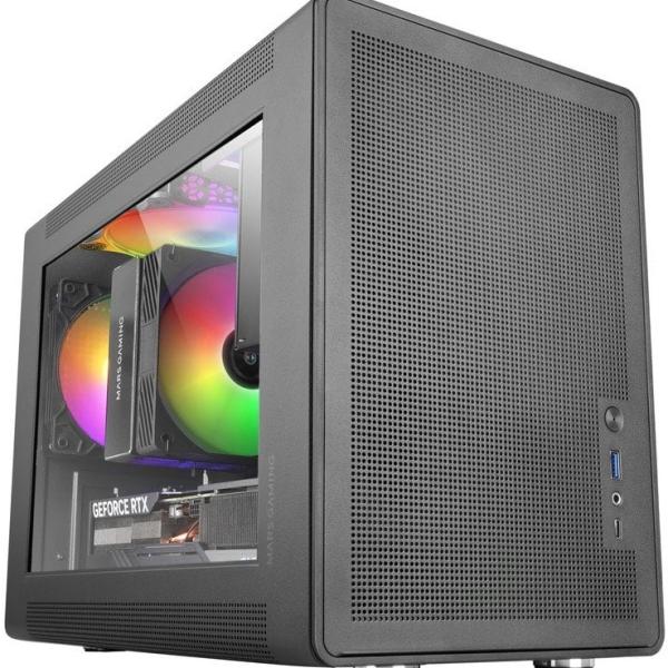 Caixa Micro - ATX MC - XPS Compact Gaming FRGB Vidro Temperado (Preto) - MARS GAMING
