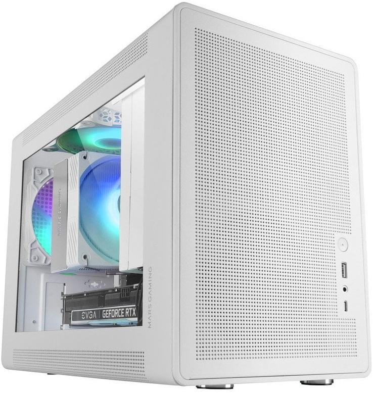 Caixa Micro - ATX MC - XPS Compact Gaming FRGB Vidro Temperado (Branco) - MARS GAMING