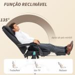 Cadeira de Escritório com 6 Pontos de Massagem Giratória com Encosto Reclinável 135º Função de Aquecimento 65x70x111 - 119 cm Preto