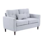 Sofá de 2 lugares Poltrona de dois lugares para sala de estar com almofadas e assento acolchoado fronha lavável 140x78x83 cm cinza claro