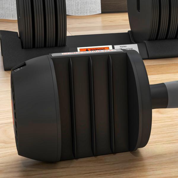 Conjunto de Pesos Ajustável de 10 kg com Ajuste Rápido de Peso com Base de Armazenamento e Pega Antiderrapante 33xØ16 cm Preto
