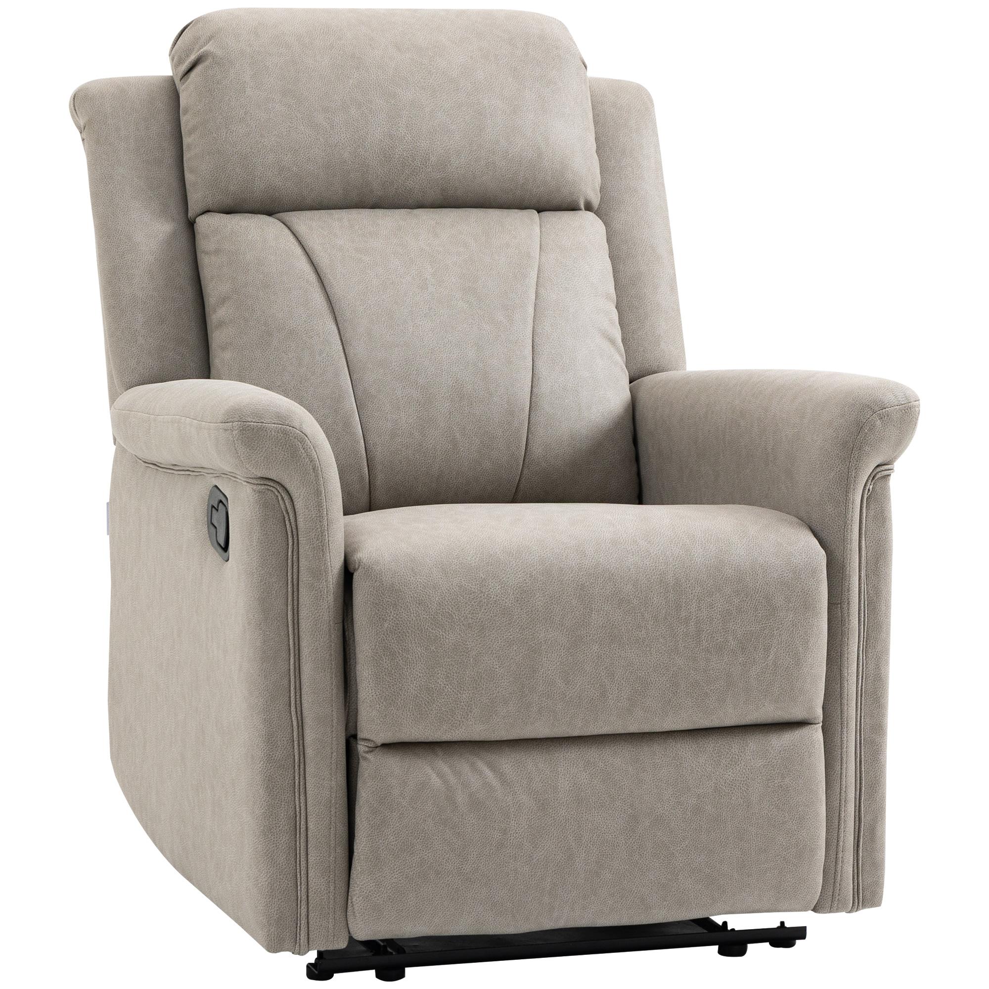 Poltrona Relax Reclinável até 135º com Apoio para os Pés Encosto Alto 78x96x102 cm Cinza