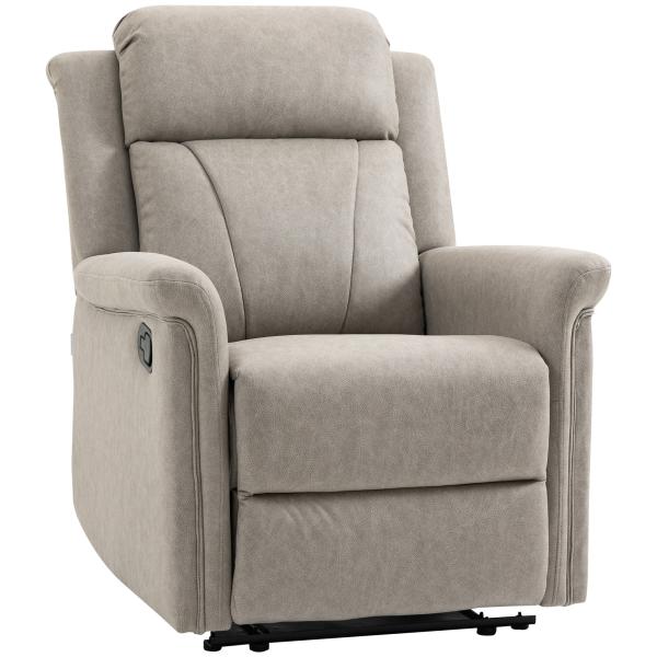 Poltrona Relax Reclinável até 135º com Apoio para os Pés Encosto Alto 78x96x102 cm Cinza