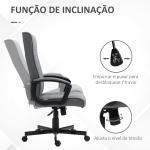 Cadeira de Escritório Giratória 360° com Encosto Alto Altura Ajustável e Função de Inclinação 65x65x102 - 112,5cm Cinza Escuro