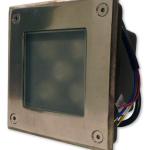 Projector LED Quadrado Inox p/ Encastrar IP67 220V AC 5W Branco F. 6000K