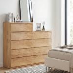 Cómoda de 4 Gavetas para Quarto Moderna Design sem Puxadores para Sala de Jantar Entrada 60x40x80 cm Madeira