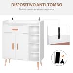 Aparador multiuso para cozinha sala de jantar 80x29,5x96cm Branco