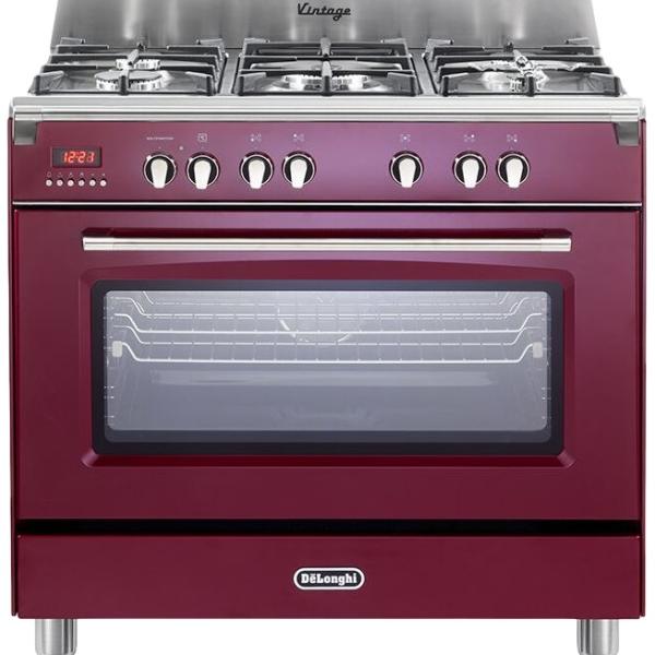 Fogão Elétrico c/ Placa a Gás 5 Bocas MEM 965 RX ED (Vermelho Bordeaux) - DELONGHI