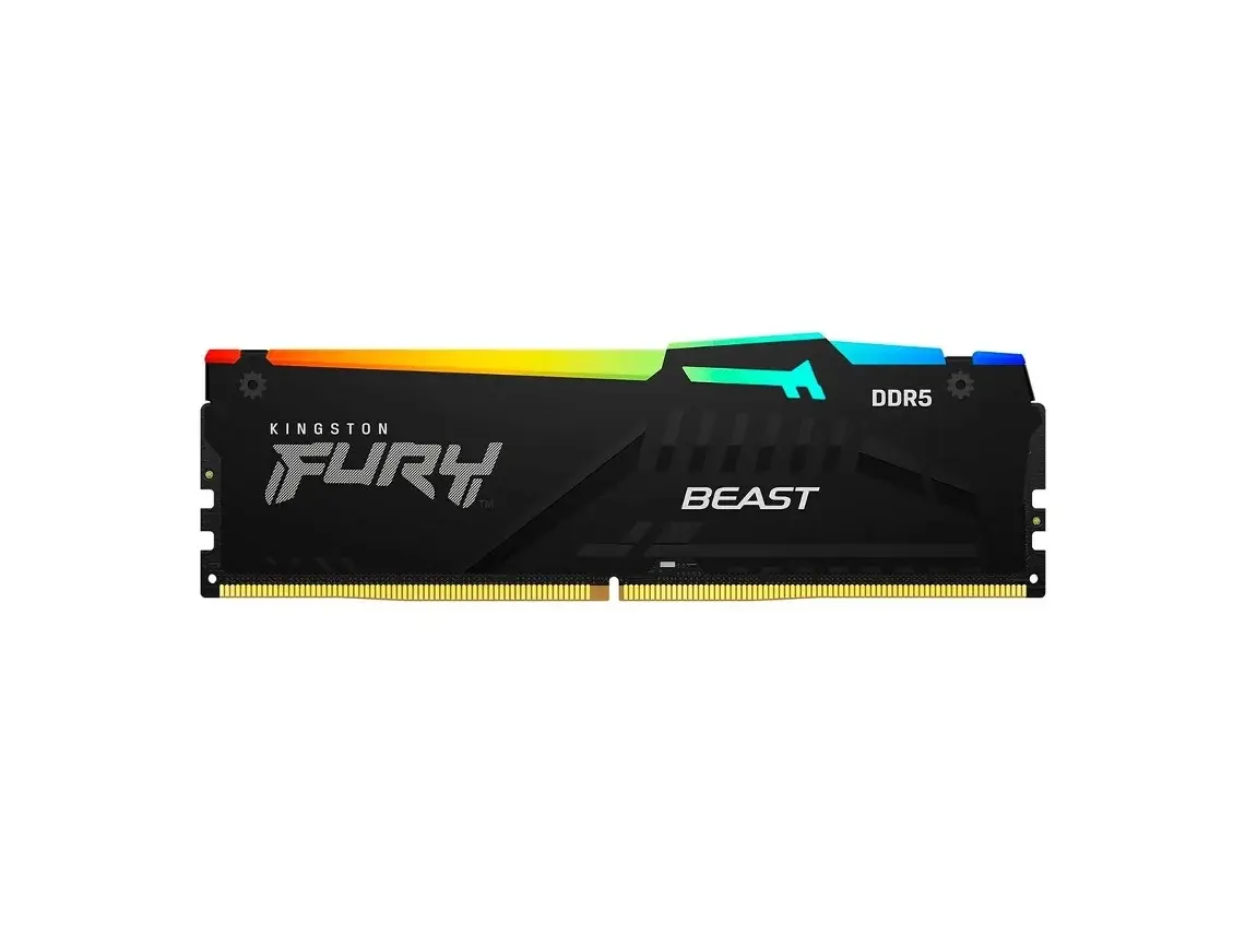Memória DIMM Kingston FURY Beast RGB XMP 16 GB DDR5 5200 MHz CL40 — Recondicionada