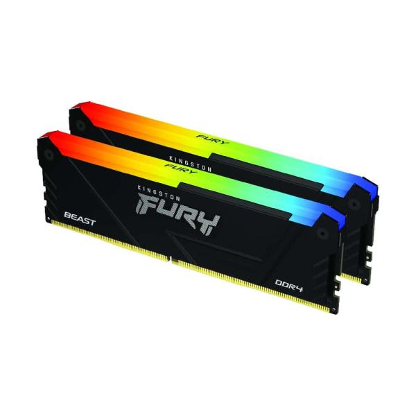 Memória DIMM Kingston Fury Beast RGB 32GB (2x16GB) DDR4 3200MHz 1.35V CL16 — Recondicionada