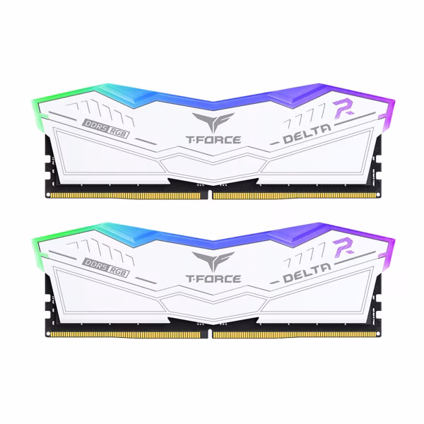 Memoria Dimm Team Group Kit 32GB (2 x 16GB) DDR5 6400MHz Delta RGB Branco