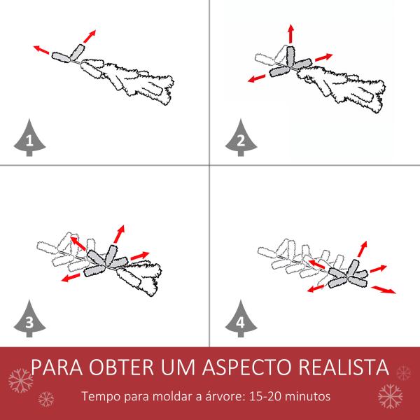 Árvore de Natal Artificial 150cm com 408 Ramos 28 Bagas 24 Pinhas Folhas de PVC e Suporte Metálico para Interiores Verde