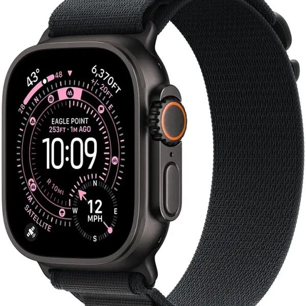 Apple Watch Ultra 3 GPS + Cellular 49mm Titânio Preto c/ Bracelete Loop Alpine Preta S