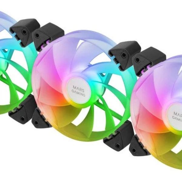 Pack 3x Ventoinhas MF3AR 120mm ARGB (Preto) - MARS - GAMING