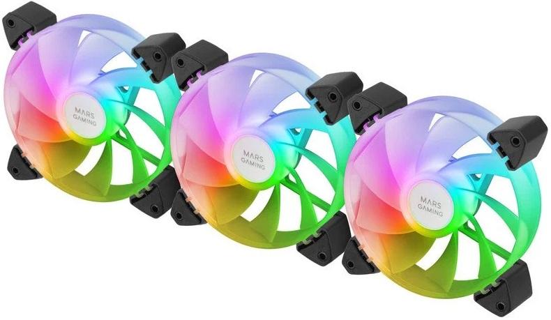 Pack 3x Ventoinhas MF3AR 120mm ARGB (Preto) - MARS - GAMING