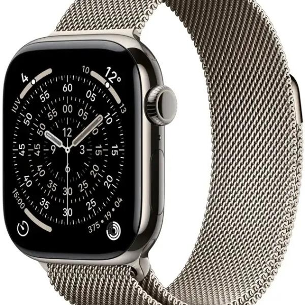 Apple Watch Series 11 GPS + Cellular 42mm Natural c/ Bracelete Loop Milanesa Aço Inoxidável Natural