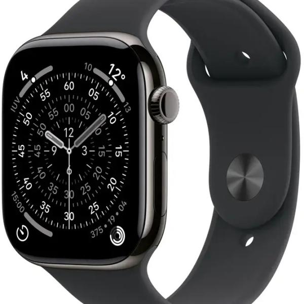 Apple Watch Series 11 GPS + Cellular 42mm Titânio Ardósia c/ Bracelete Desportiva Preta S/M