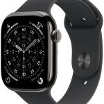 Apple Watch Series 11 GPS + Cellular 42mm Titânio Ardósia c/ Bracelete Desportiva Preta M/L
