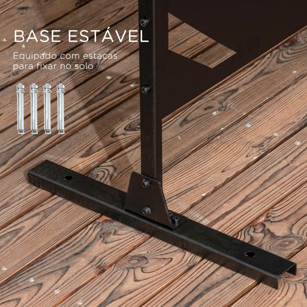 Biombo de 3 Peças Separador de Ambientes com Desenho de Folha de Bananeira Biombo para Exterior 122x45x198 cm Preto