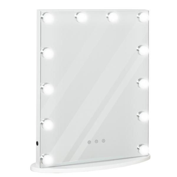 Espelho de maquiagem de Luzes LED Ajustável controle Tátil 41,5x13,5x51 Branco