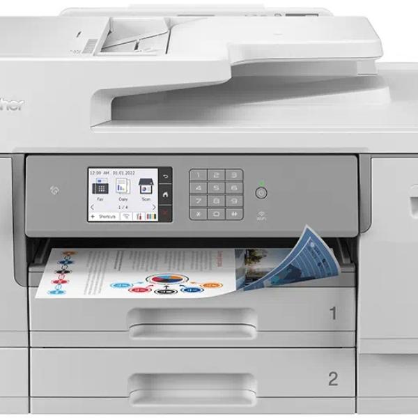 Multifunções Jacto de Tinta A3 Brother MFC - J6955DW WiFi Fax Duplex 30ppm Branca