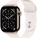 Apple Watch Series 11 GPS + Cellular 46mm Titânio Dourado c/ Bracelete Desportiva Rosa Leve M/L