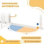 Barreira de Segurança para Cães 74 - 100 cm com Extensão Montagem a Pressão e Duplo Bloqueio para Porta Escada Branco