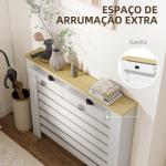 Cobertura para Radiador com Gavetas Cobertura para Radiador de MDF para Sala de Estar Dormitório Corredor 111x19x95,5 cm Branco