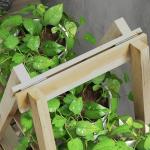 Suporte de Madeira para Plantas Dobrável de 3 Níveis com Estrutura em Forma de A para Jardim Pátio 100x36x112 cm Natural