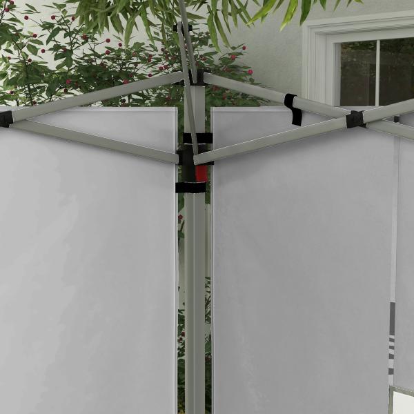 2 Paredes Laterais para Tenda de 3x3 / 3x4 m 295x195 cm Parede de Substituição de Tecido Oxford para Tendas Dobráveis Cinzento Claro