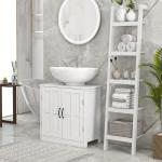 Móvel para Lavatório Pousar Armário para Casa de Banho com 2 Portas e Prateleira Interior Ajustável 60x30x60 cm Branco
