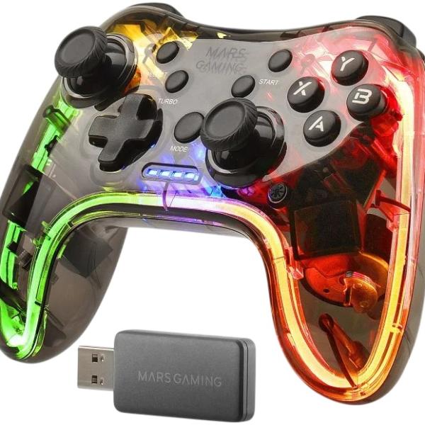 Comando Gamepad MGP - 24 Wireless RGB (Transparente) - MARS GAMING