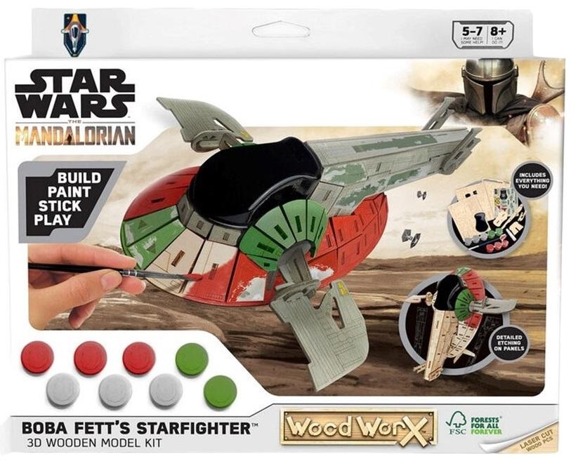 Réplica de Madeira Star Wars Boba Fett Slave 1 p/ Pintar - WOODWORX