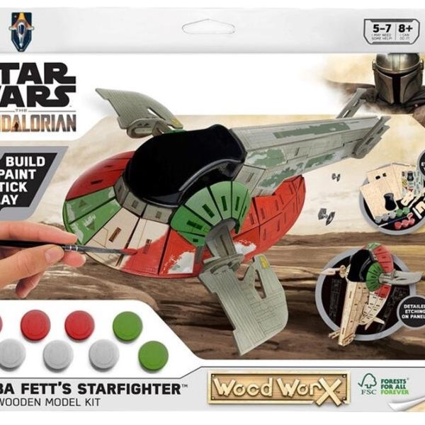 Réplica de Madeira Star Wars Boba Fett Slave 1 p/ Pintar - WOODWORX