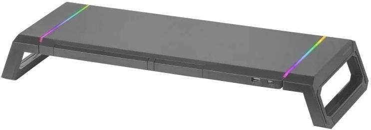 Base MGS - ONE Premium Stand Chroma RGB p/ Monitores (Preto) - MARS GAMING