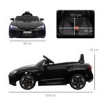Carro Elétrico AUDI RS E - Tron GT 12V com 2 Motores Faróis LED Buzina Música USB 3 - 5km/h 103x58x41cm Preto