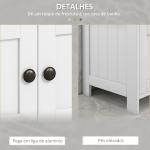 Móvel para Lavatório Pousar com Armário de 2 Portas Estante Aberto e Estante Ajustável Interior 60x30x60 cm Branco