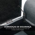 Banco para Pé de Cama Acolchoado com Espaço de Armazenamento Banco Multifuncional com Braços Tampa e Pés de Madeira para Dormitórios Sala de Estar 116x44x58 cm Cinza