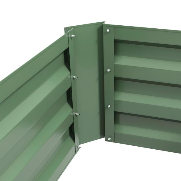 Conjunto de 2 Caixas de Plantio de Aço Caixa de Plantio Quadrada para Cultivos de Plantas Flores Pátio Exterior 100x50x30 cm Verde