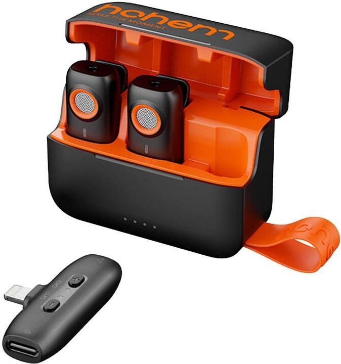 Microfone de Lapela Lightning (2 TX + 1 RX + Caixa de Carregamento) - HOHEM